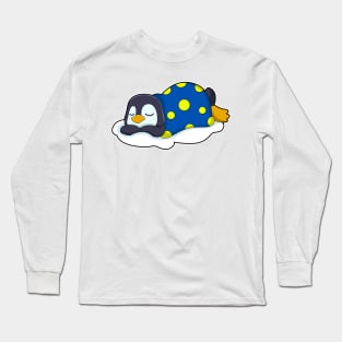 Penguin at Sleeping with Blanket Long Sleeve T-Shirt